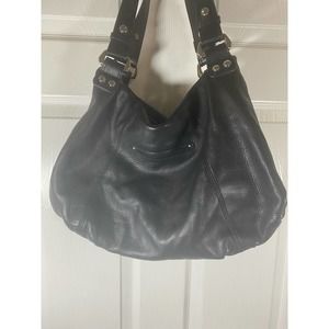 Authentic B. Makowsky Black leather Hobo Bag in excellent condition